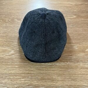 Original Penguin Wool Blend Herringbone Newsboy Flat Cap Hat Gray Adjustable